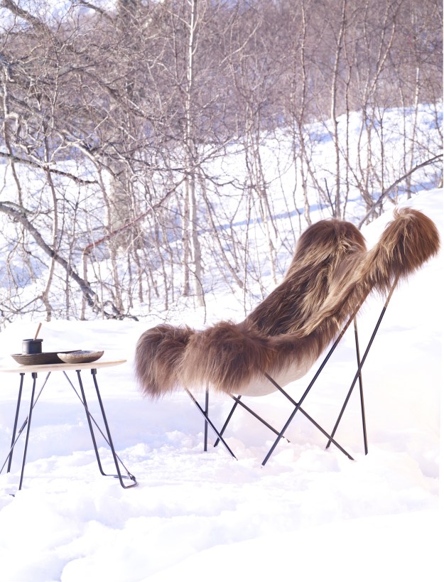 Iceland Mariposa Butterfly Chair Chaise Peau de mouton Cuero   