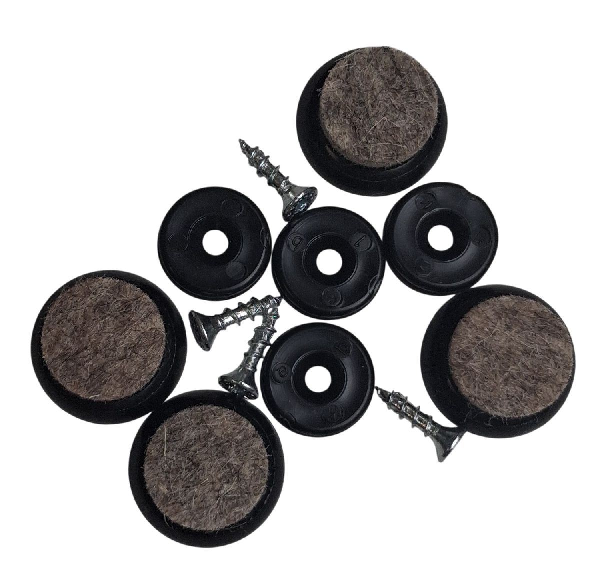 Patins en feutre noir pour chaise Wishbone CH24, lot de 4, par Carl Hansen & Søn