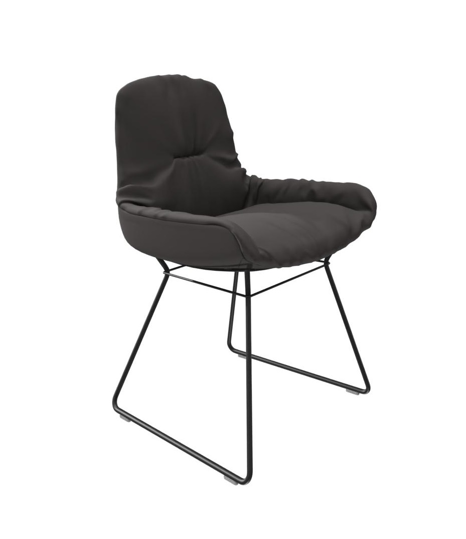 Chaise Leya accoudoir bas cuir Sahara Freifrau Manufaktur AVANTAGES
