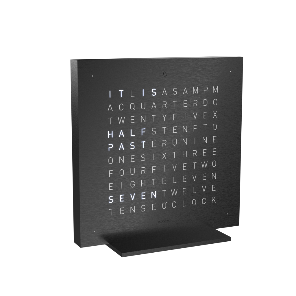  Earth 13.5 Steel Series Horloge de table version / Montre Anglais QLOCKTWO