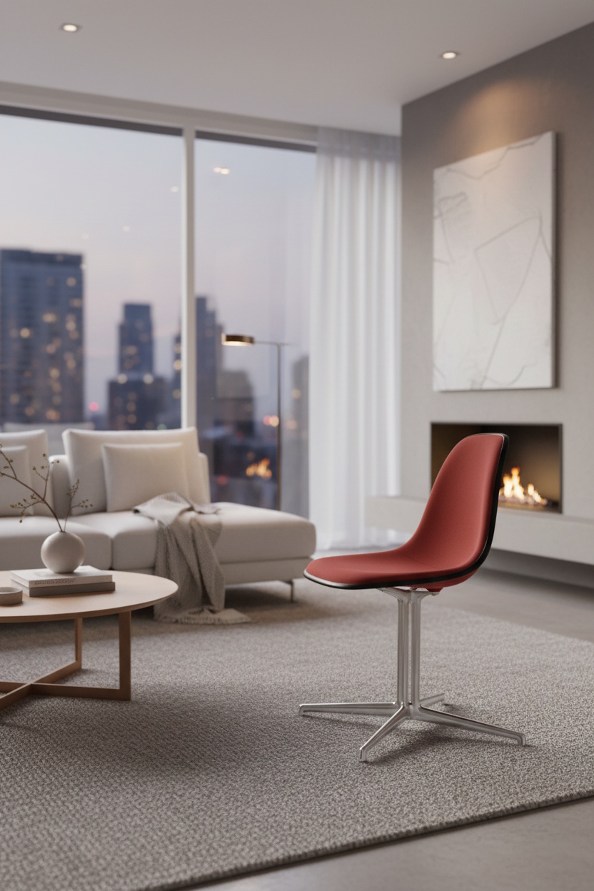 Eames Plasic Side Chair DSL RE Chaise entièrement rembourrée Vitra  