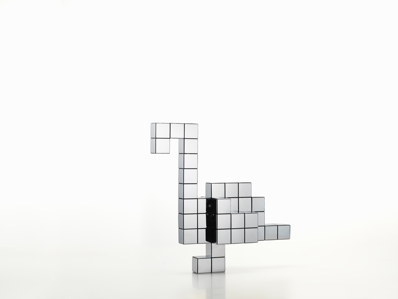Panton Cubes Flamingo Chrome Sculpture Vitra