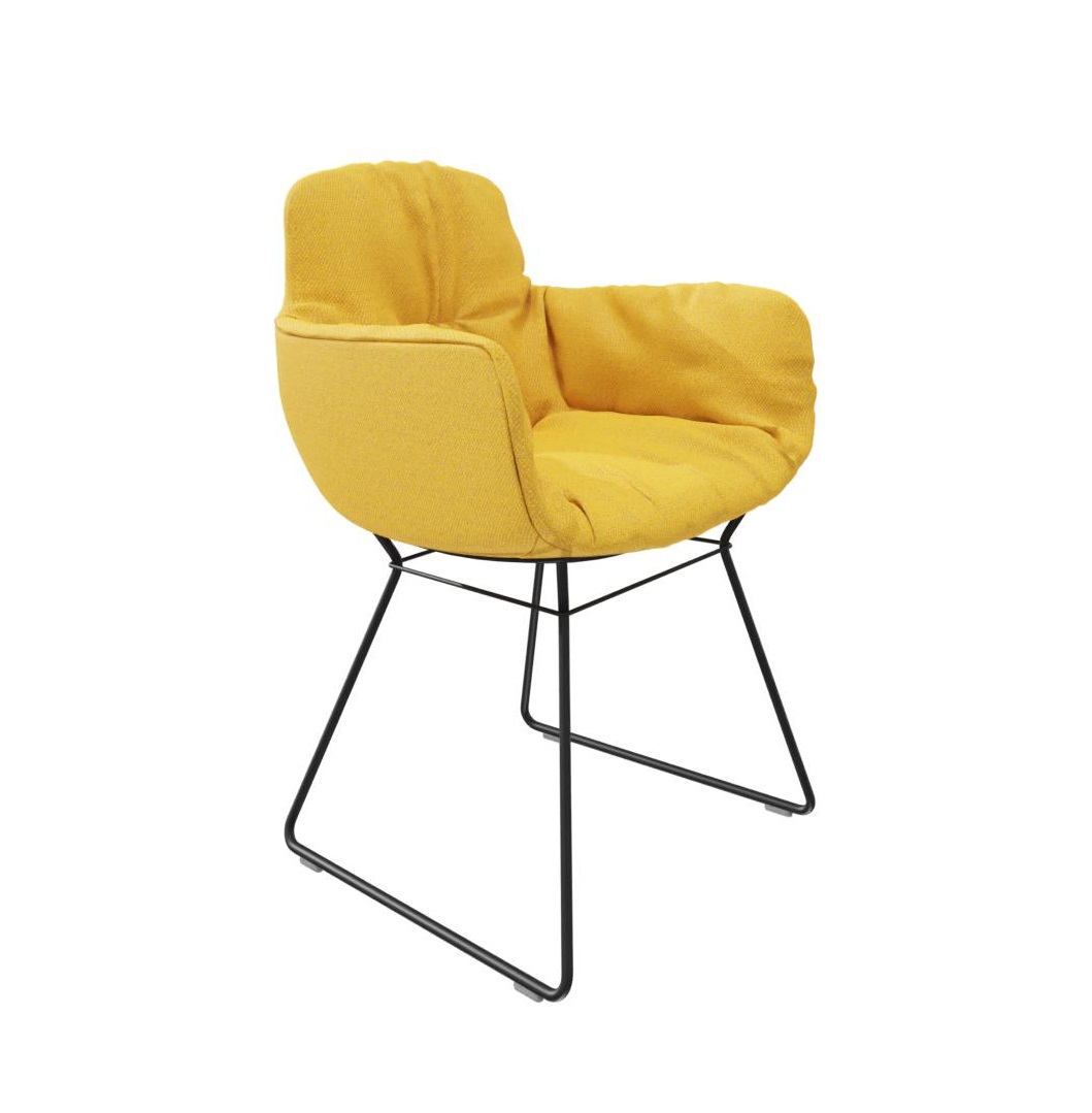 Leya chaise accoudoir haute Tissu Safire Freifrau Manufaktur