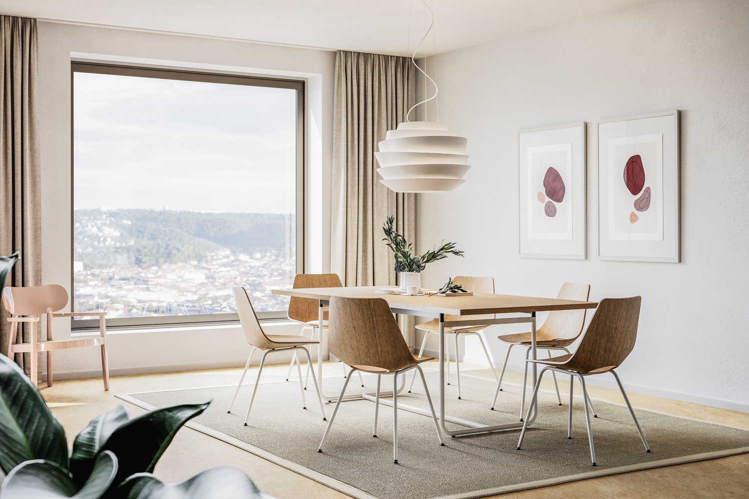 JS. Thonet by Jil Sander  S 1070 / S1070 Table de réunion Thonet