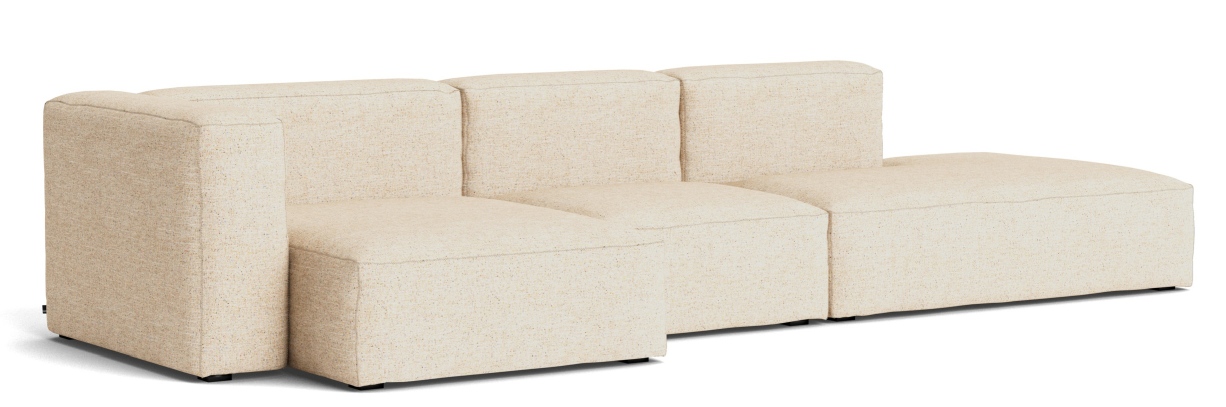 Beige Mags Soft Sofa mit Armlehne links, 3-Sitzer, modernes modulares Design für Wohnzimmer.