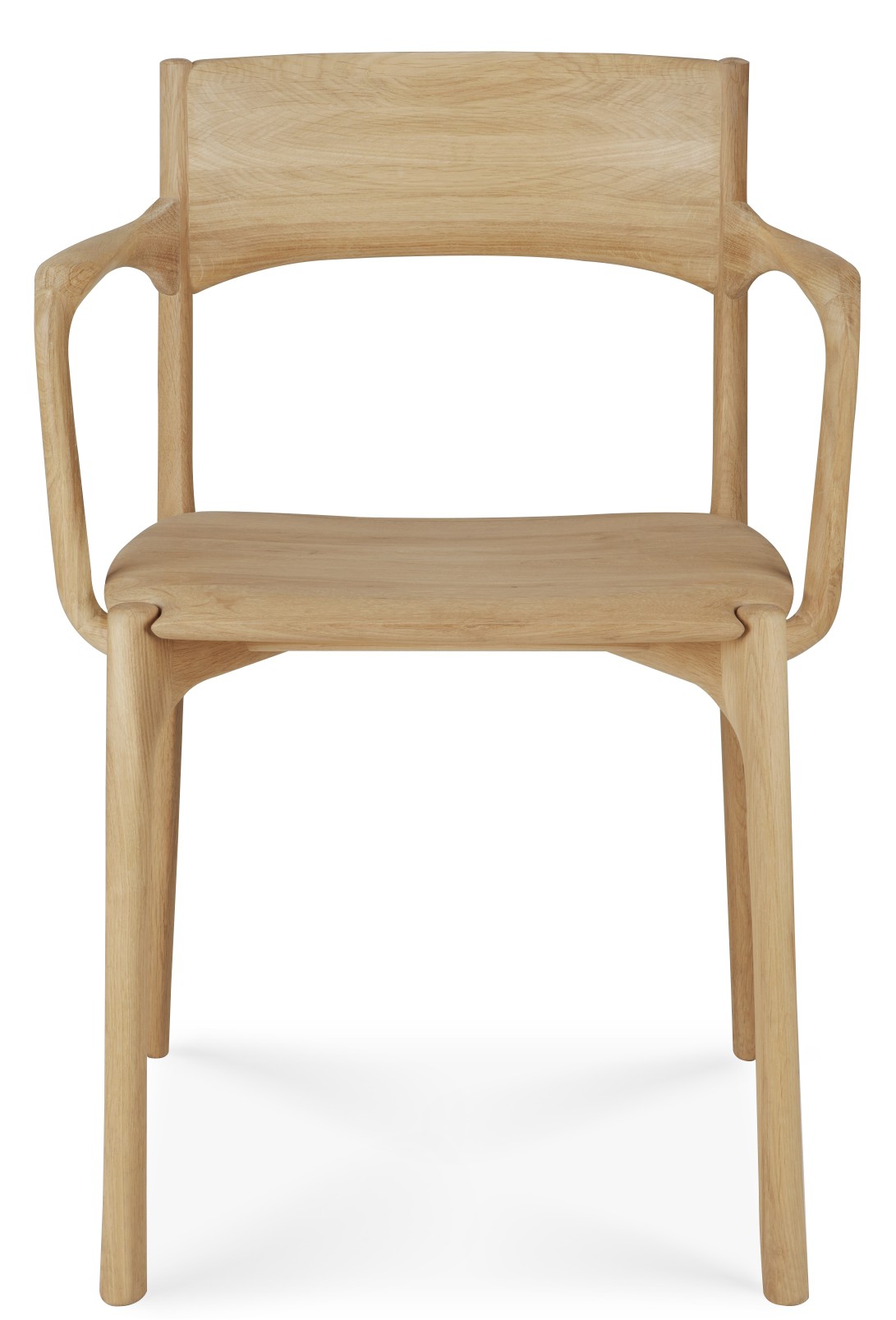 PI Dining Chair von Ethnicraft: Moderner Holzstuhl mit Armlehne, ideal für Esszimmer und Wohnbereich.