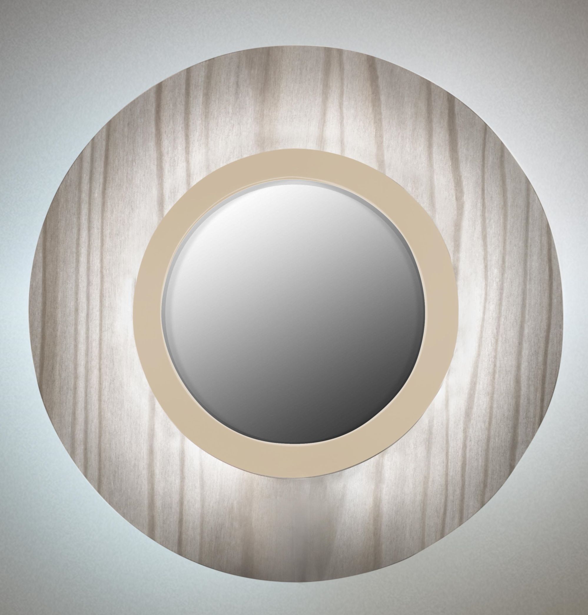 Lens LED Applique Murale Round Metal Ring in Blanc Ivory Gris LZF Lamps 