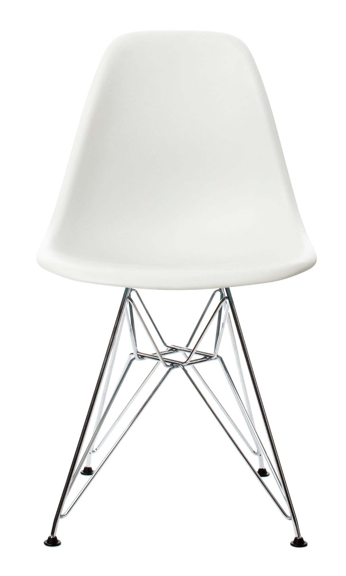 Eames Plastic Side Chair DSR Chaise Vitra Chromé-Blanc