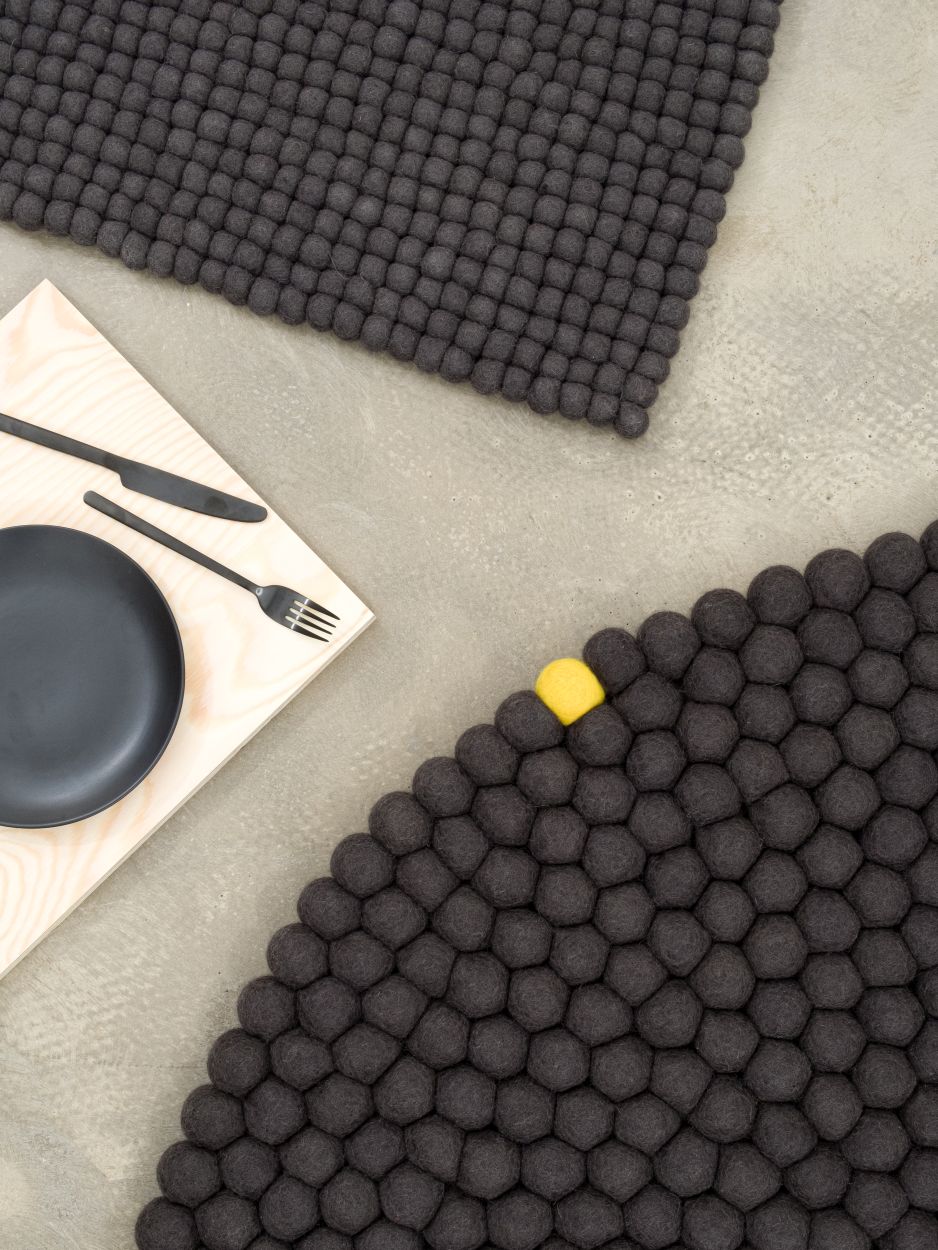 Big One Rund Tapis en feutre Ø 160 cm myfelt  Anthracite
