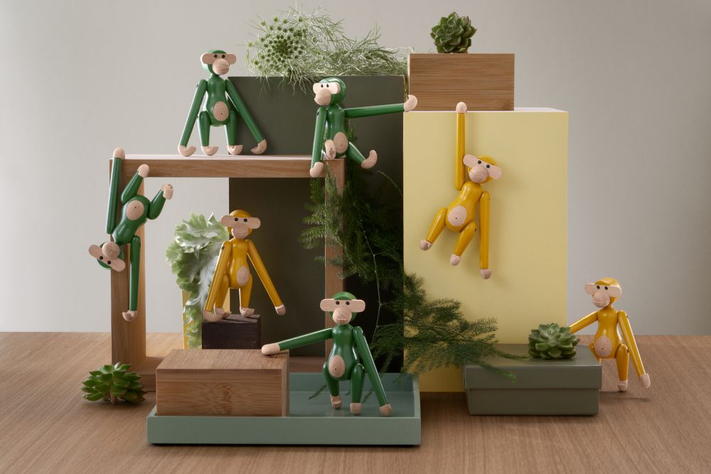 Singe Mini coloré Kay Bojesen Vintage Jaune