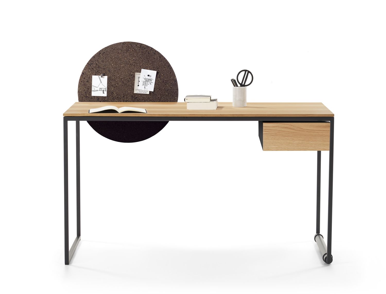 Macis Bureau avec tiroir, rallonges et tableau d'affichage Chêne Opinion Ciatti