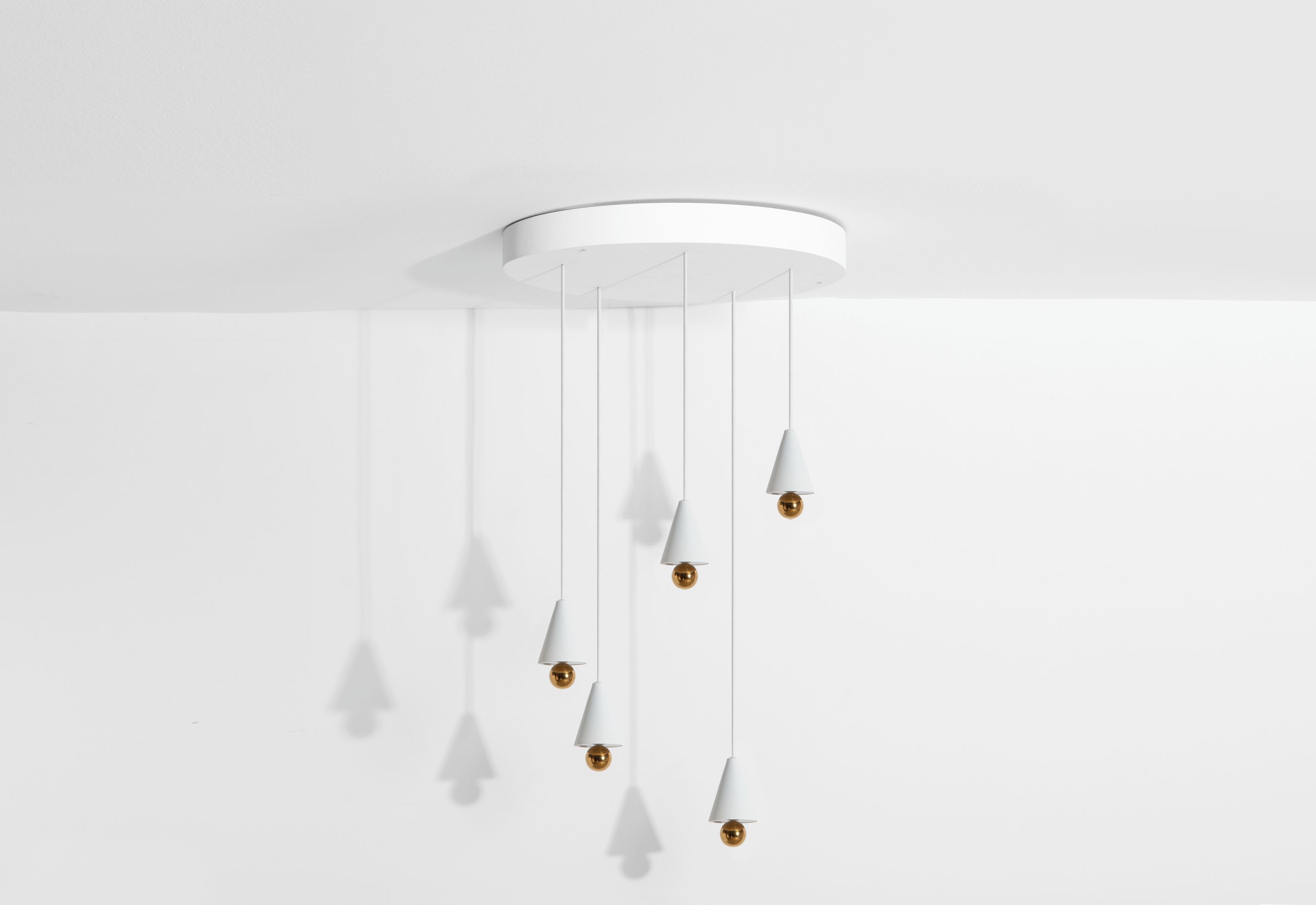 Cherry Pendant light Suspension 5-set Plaque ronde Petite Friture Blanc