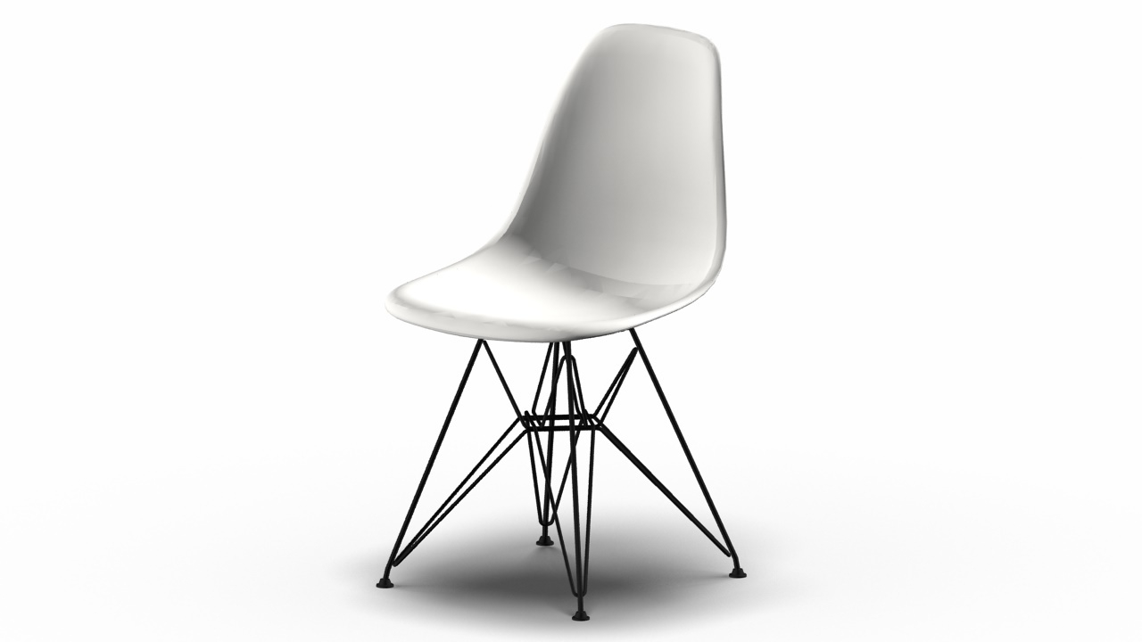Eames Plastic Side Chair DSR Chaise Vitra Noir-Blanc