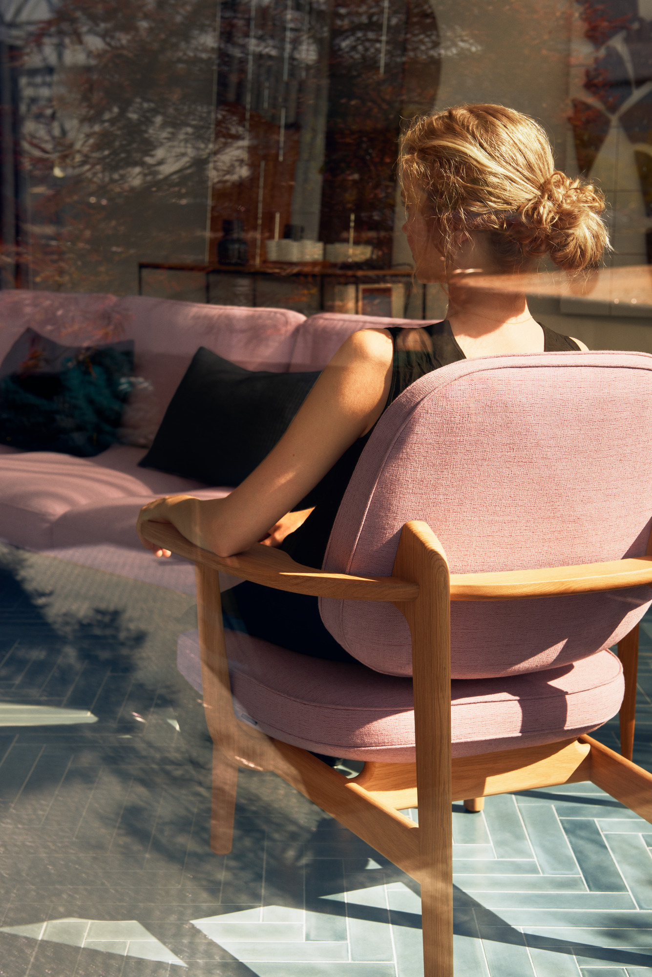 Fred Chaise longue chêne verni Fritz Hansen