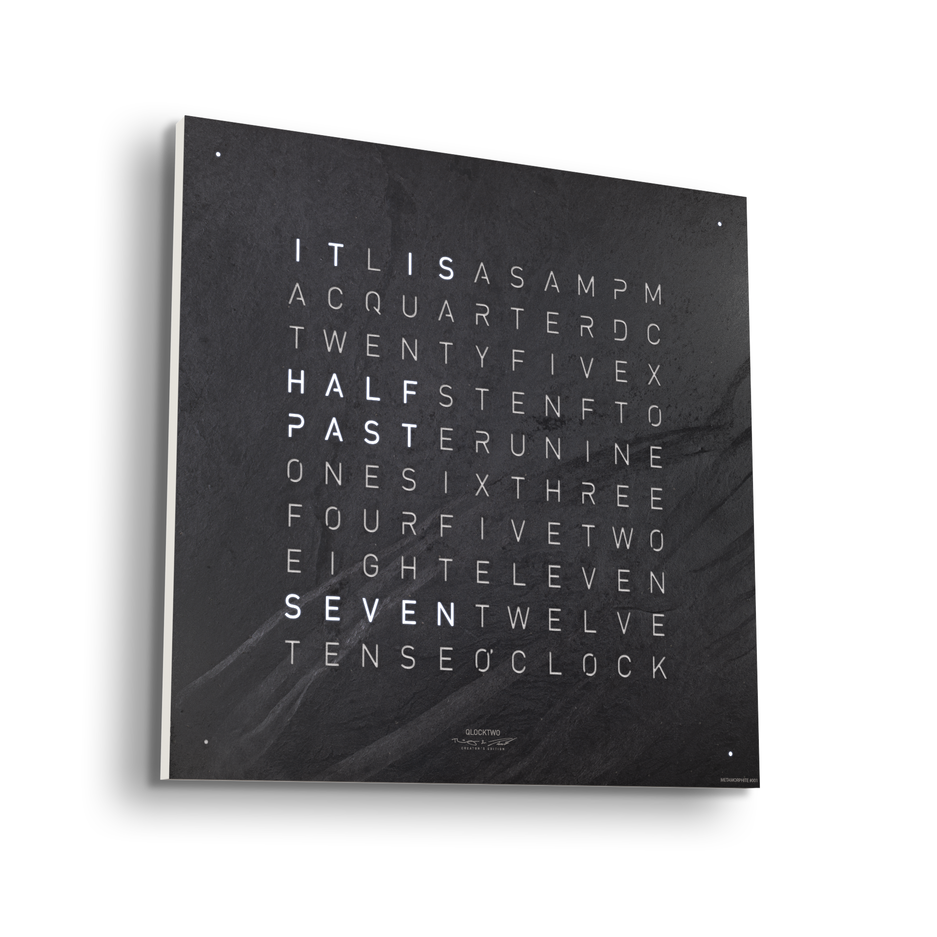 Earth 45 Creator's Edition Horloge murale / Objet temporel Anglais QLOCKTWO