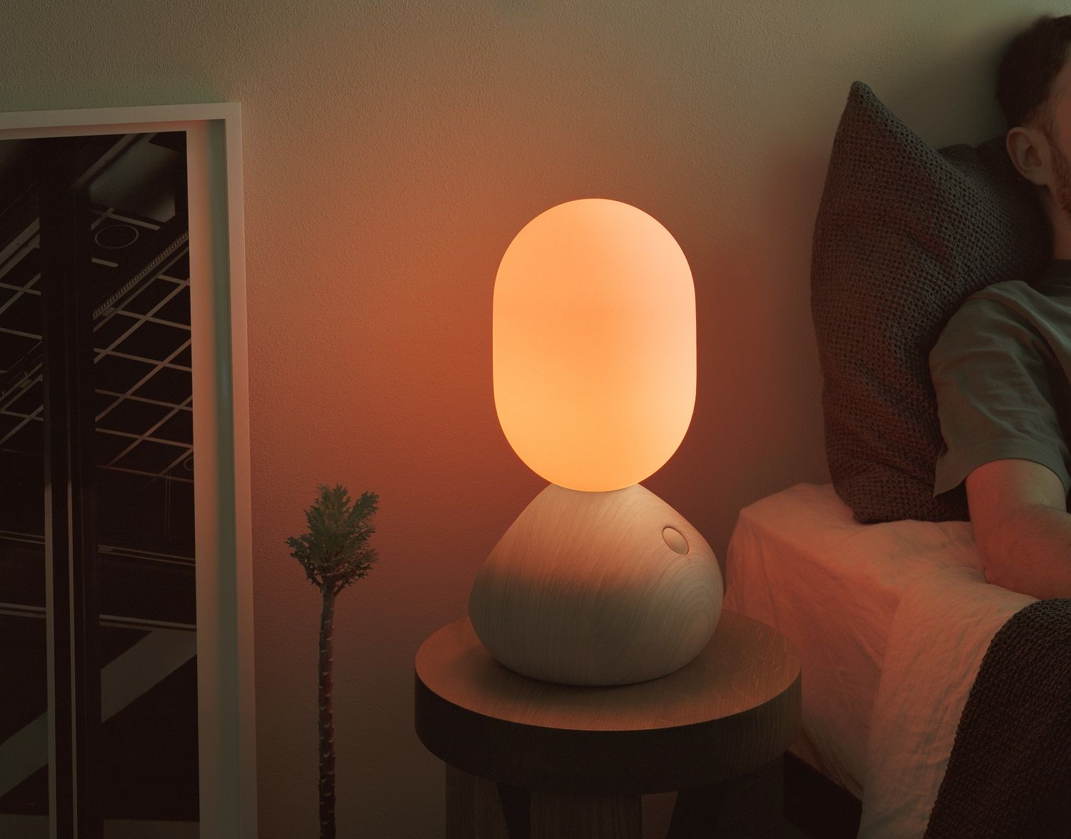 Sun Home Sculpture lumineuse / Lampe de table grise