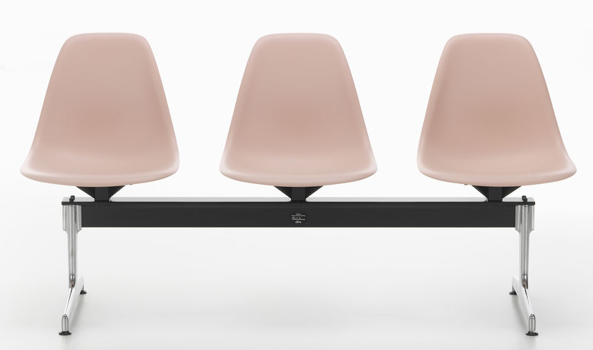 Eames Plastic Side Chair RE sur traverse Vitra 