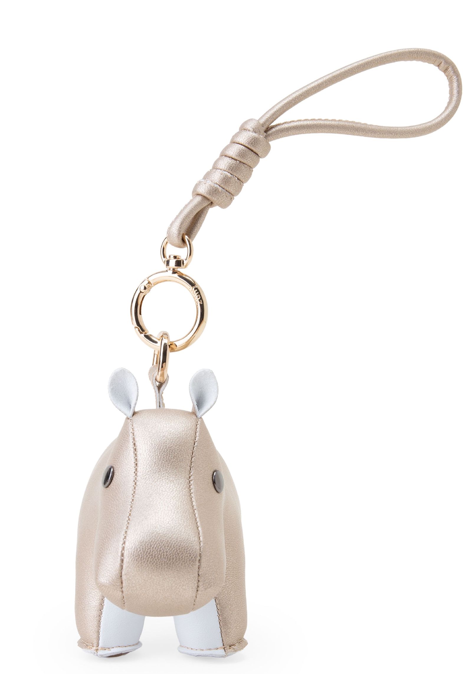 Porte-clés Hippopotame Or/Blanc Züny
