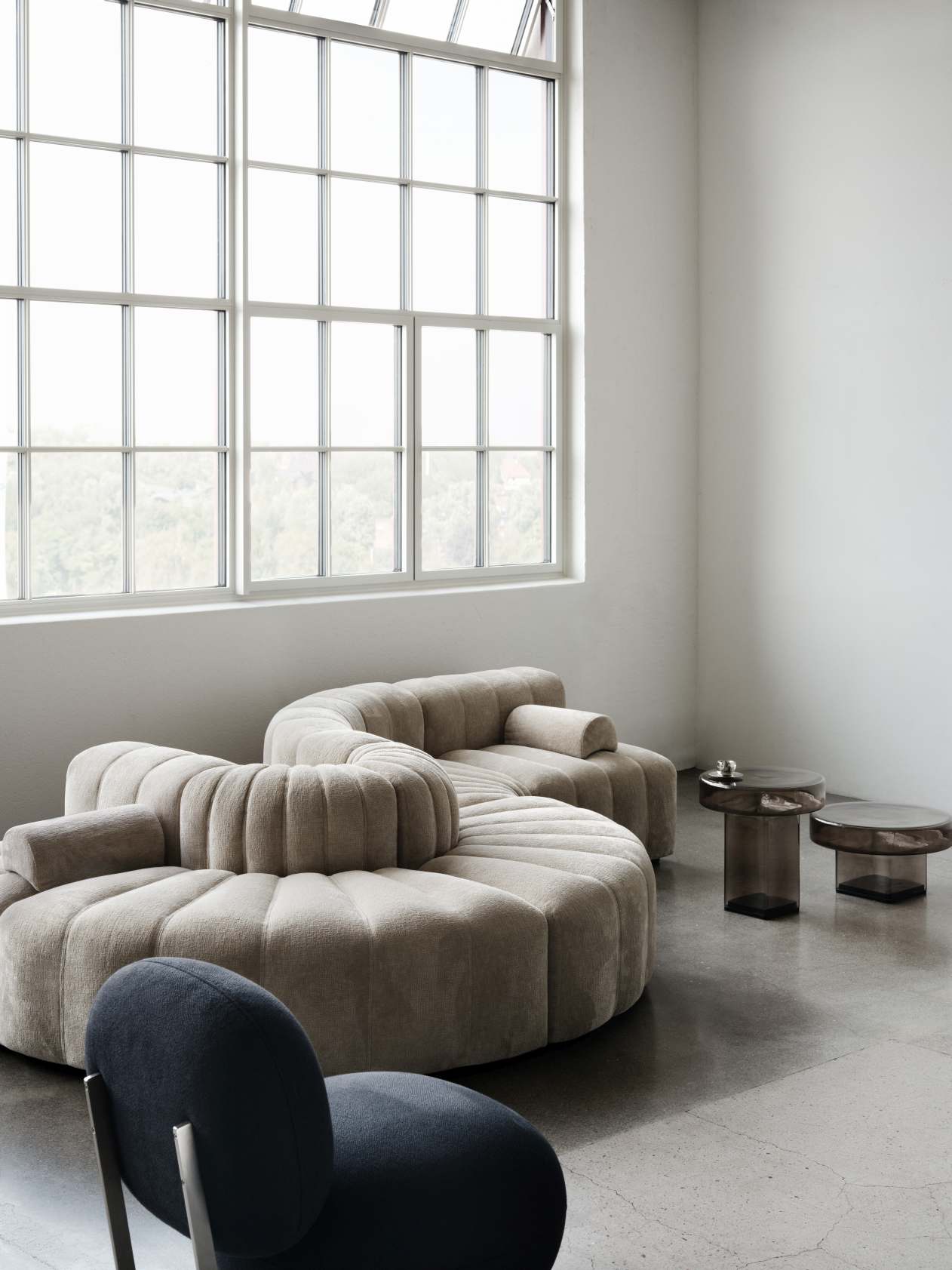 Copper Lounge Chair fauteuil structure en acier inoxydable NORR11