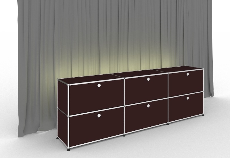 E Sideboard illuminé 6 portes pliantes brun USM Haller
