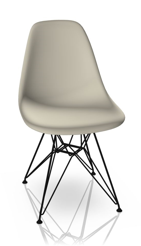 Eames Plastic Side Chair DSR Chaise Vitra Noir-Pebble