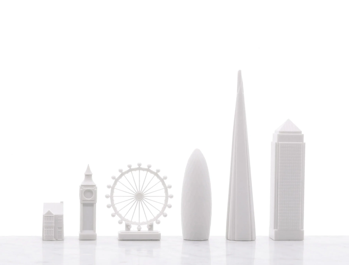 Special Edition Acrylic London vs New York Chess Jeu d'échecs avec plateau en marbre Skyline Chess OFFRE SPECIALE