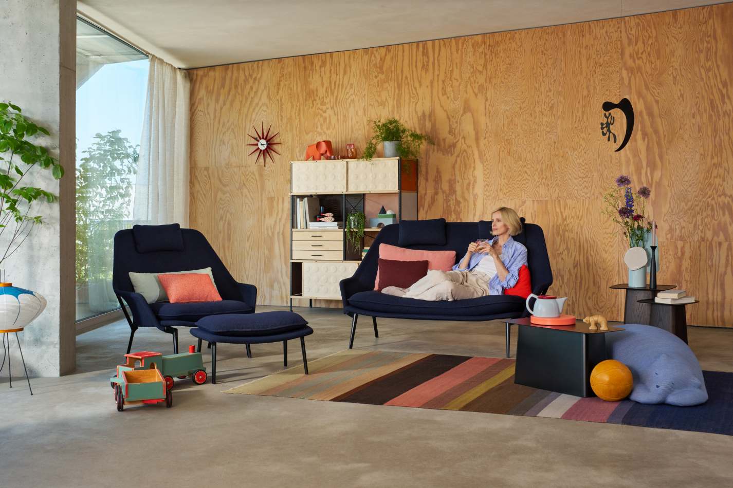 Slow Chair & Ottoman Fauteuil en tissu Vitra 