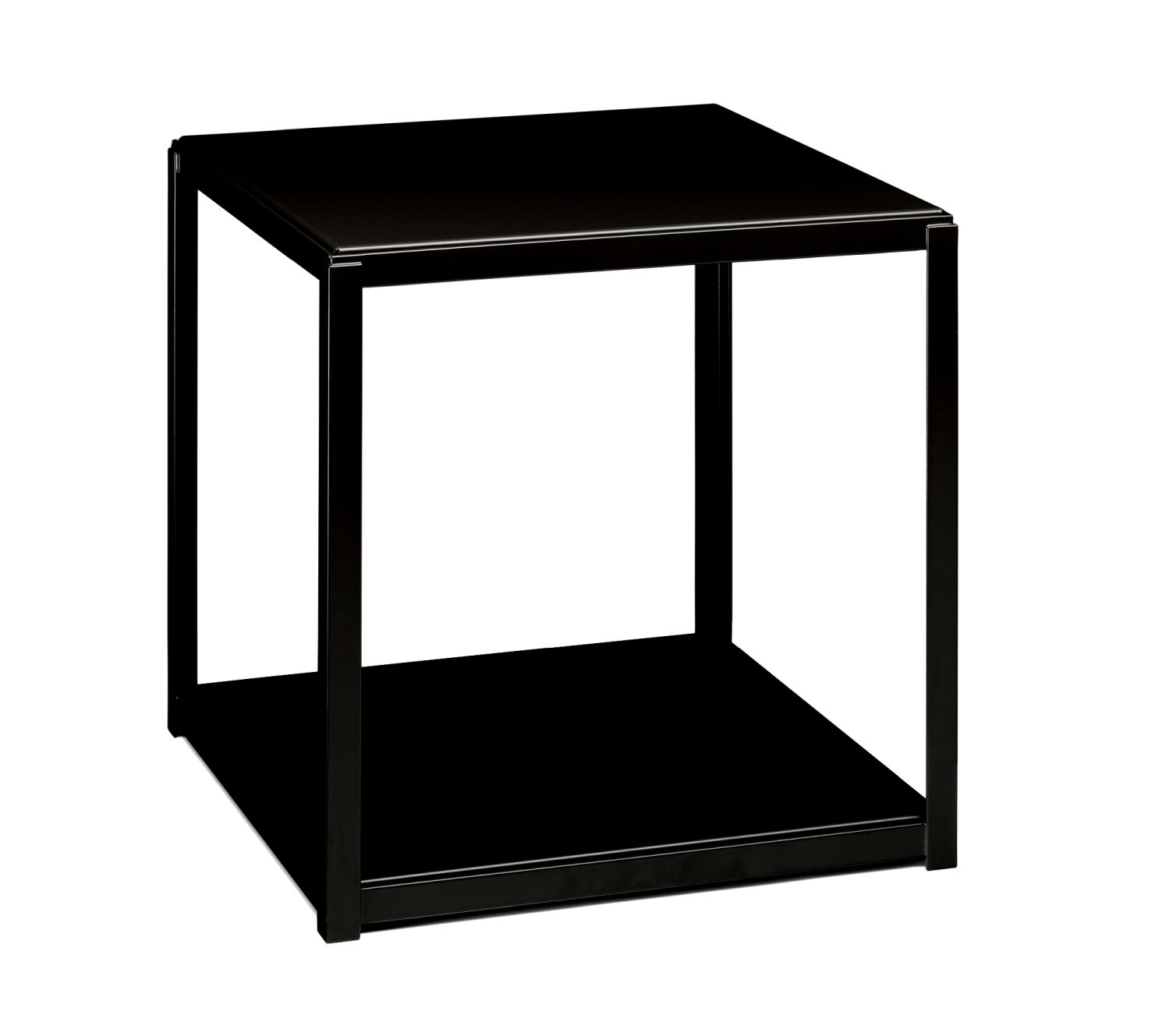 Tablette pour la table d'appoint FK12 Fortyforty e15 noir profond Schwarzer Fortyforty Beistelltisch von e15 mit zusätzlichem Einlegeboden für mehr Stauraum.