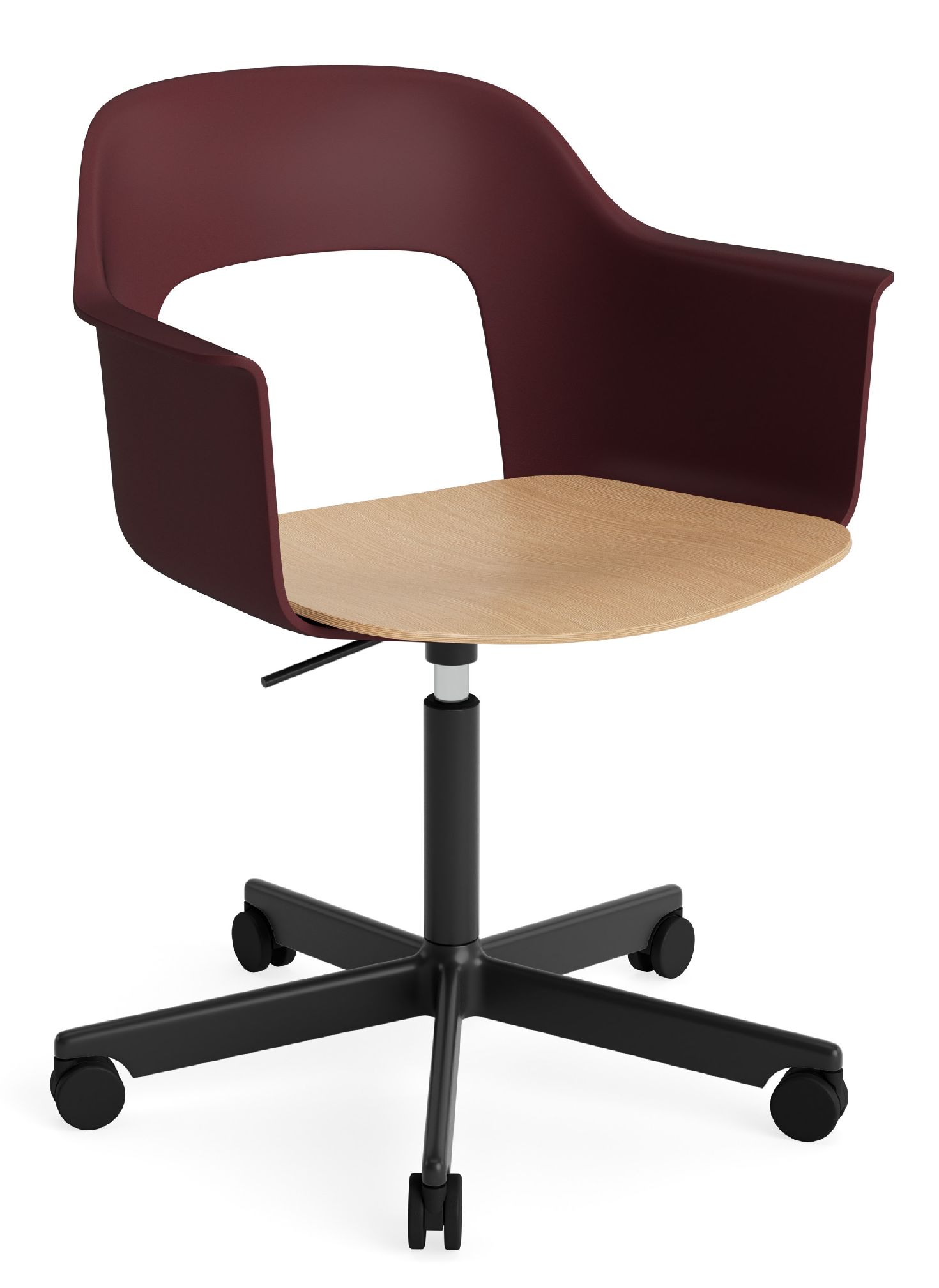 Layout Armchair 242 Fauteuil 4 pieds en étoile Vérin à gaz avec fonction pivotante Hay