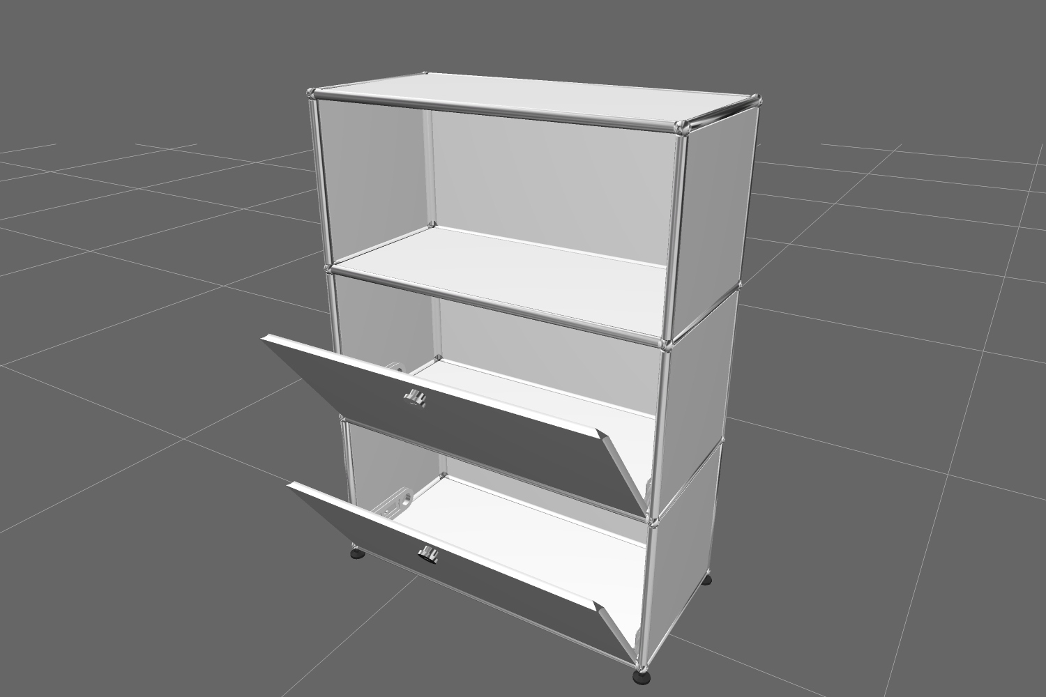 USM Haller Highboard 1 Open / 2 Flaps Blanc pur - FAST DELIVERY