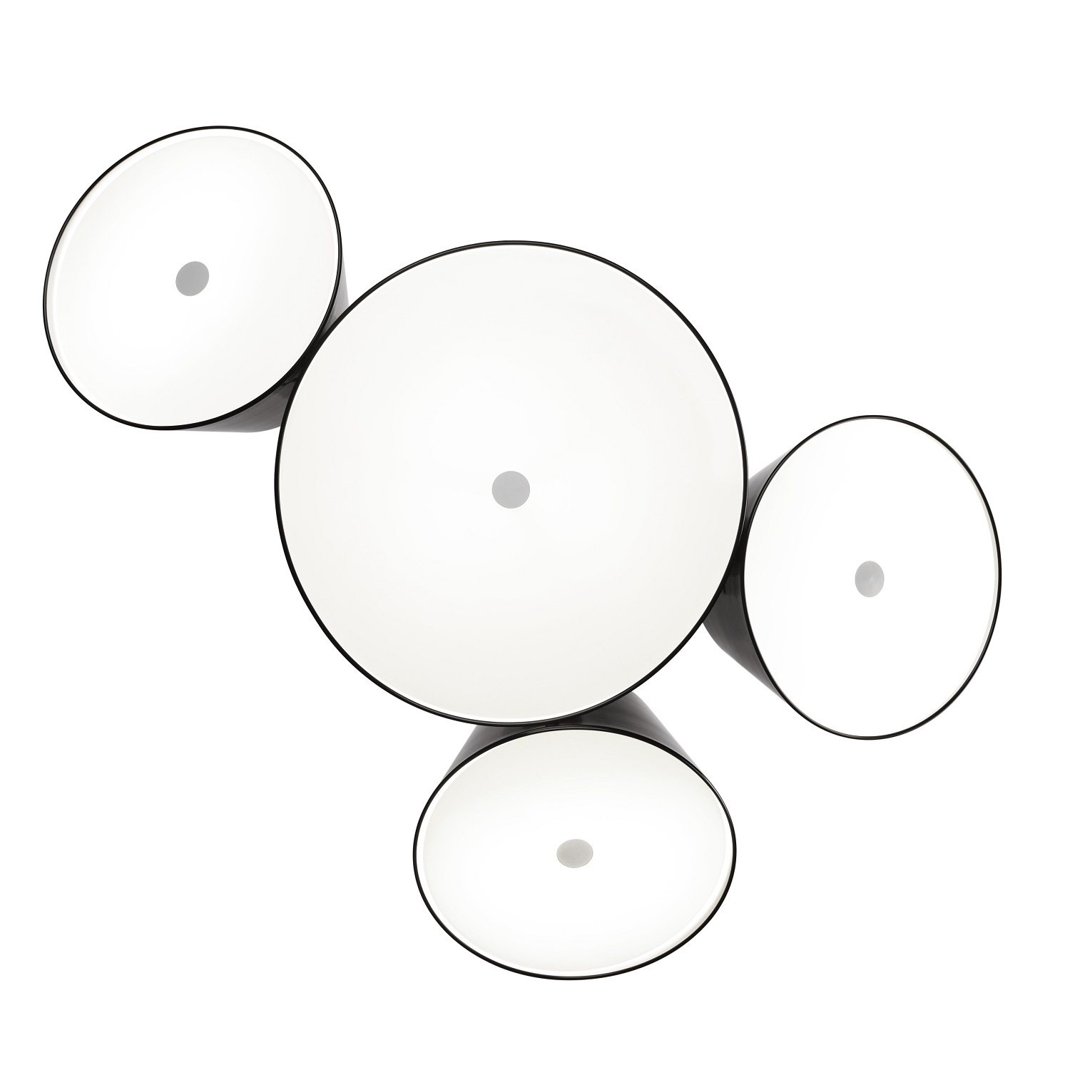 Tam Tam 3 LED Lampe suspension marset Pearlblanc-Noir