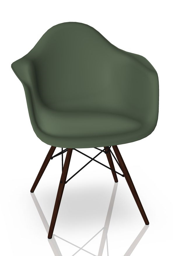 Eames Plastic Arm Chair DAW Chaise Vitra Érable foncé - Forest