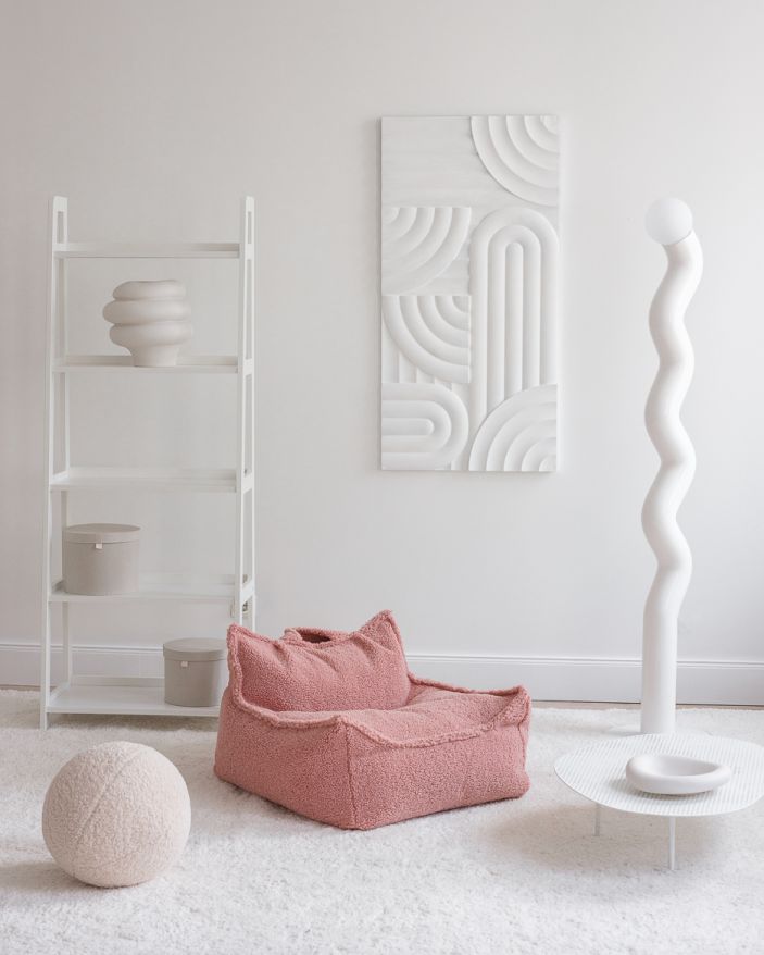 Fauteuil-sac d'enfant Tissu Teddy Goyave Wigiwama