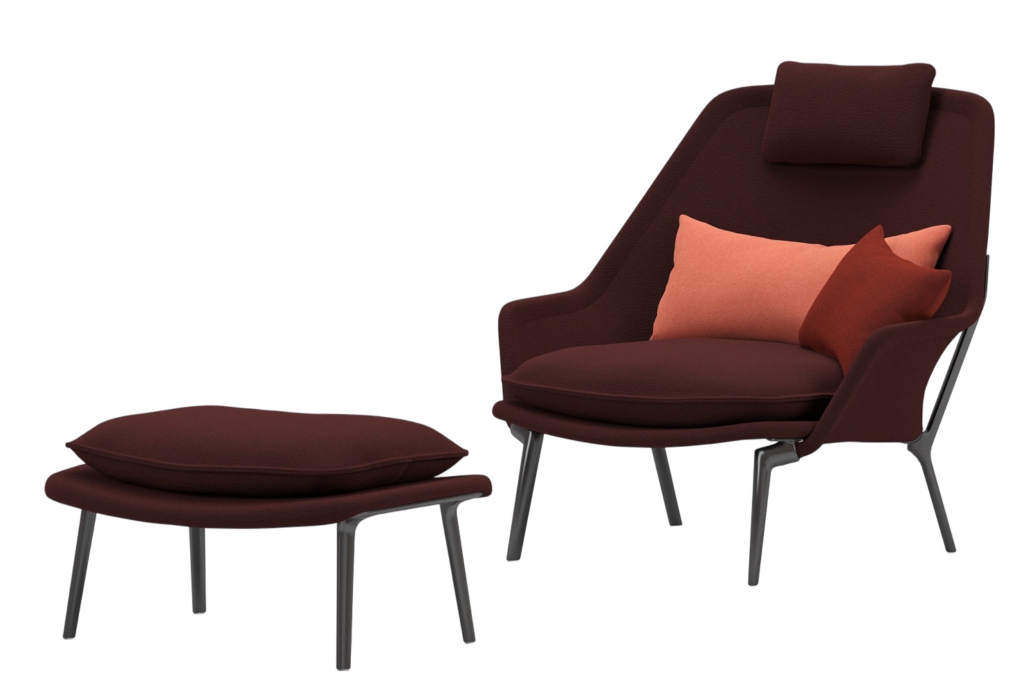 Slow Chair & Ottoman Fauteuil en tissu Vitra 