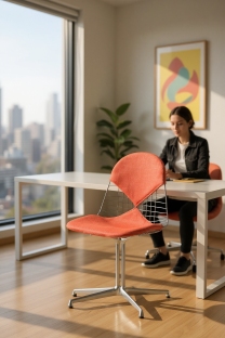 DKL-2 Wire Chair chaise avec assise et dossier rembourrés Vitra 