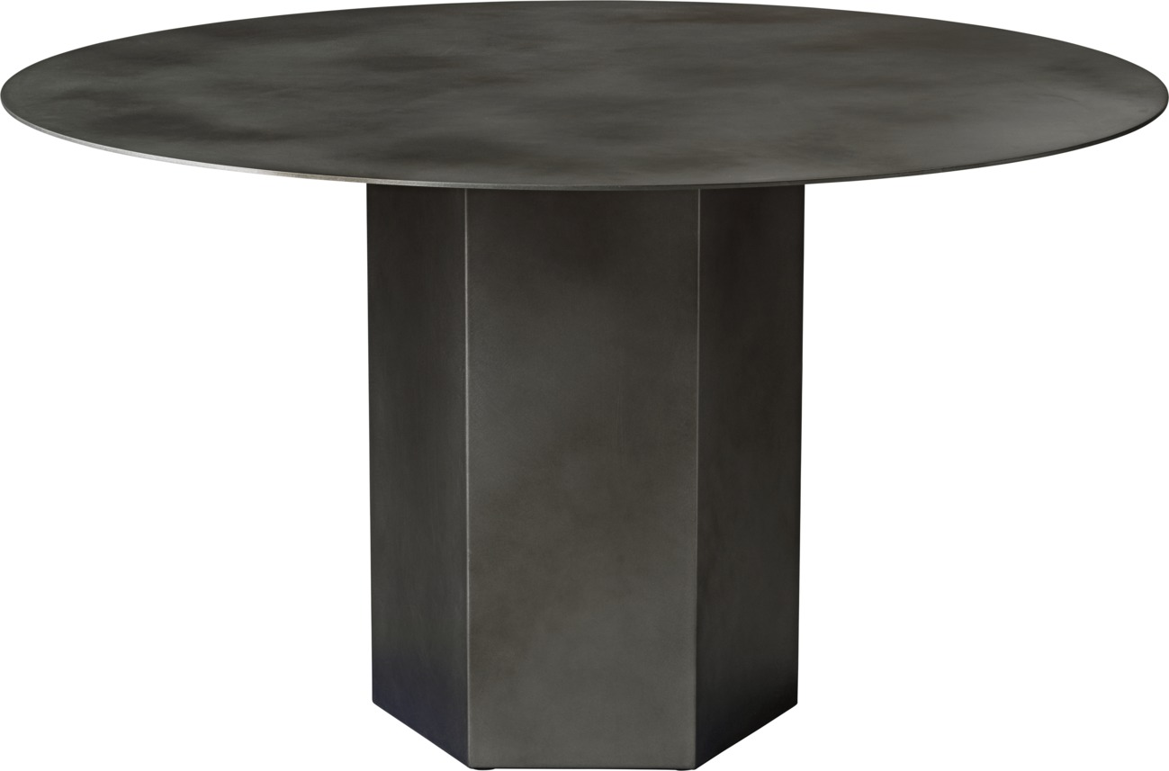 Epic table à manger ronde Misty Gray Acier Gubi
