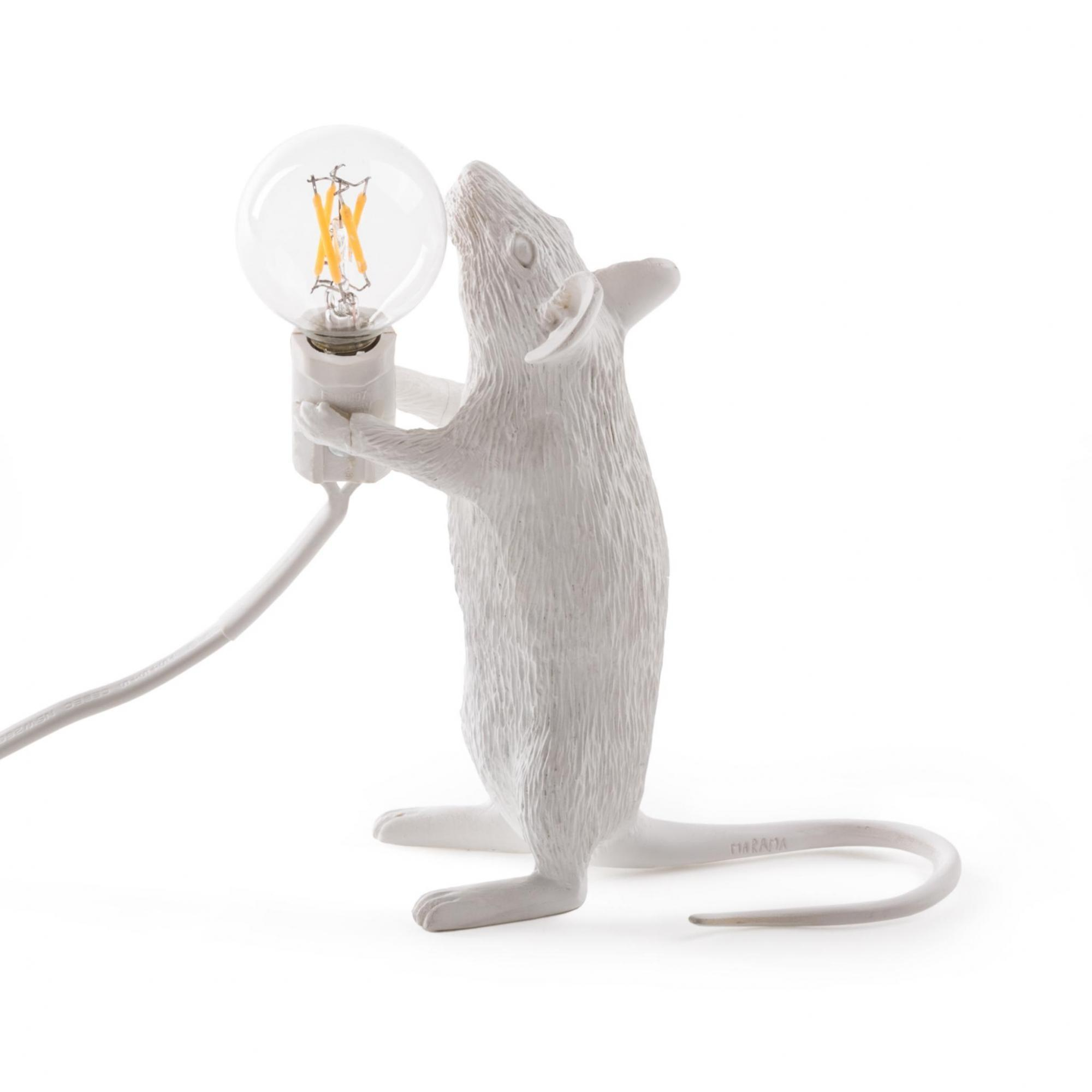 Mouse Lamp table lampe blanc avec USB Seletti 