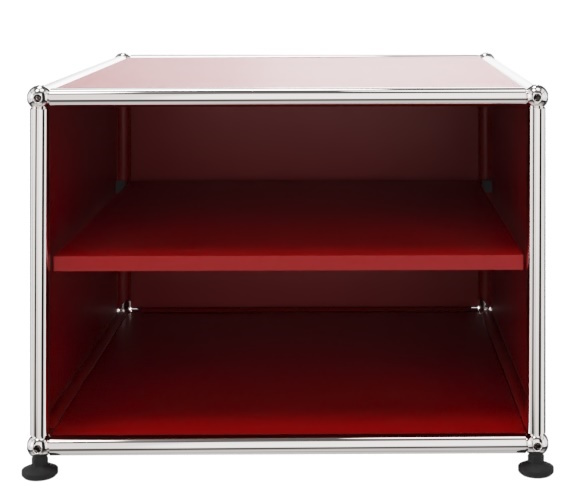 USM Haller Beistelltisch mit Zwischentablar rot USM Haller Beistelltisch mit Zwischentablar rot