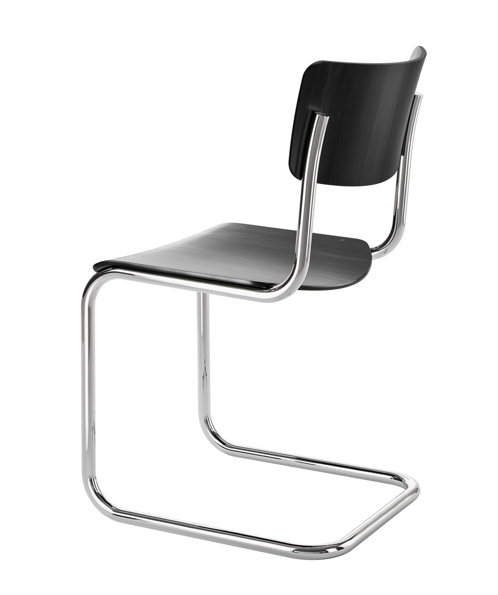 S 43 Classic Steel Tube Cantilever Chair CHROME/BLACK Thonet PREFERRED COMBINATION