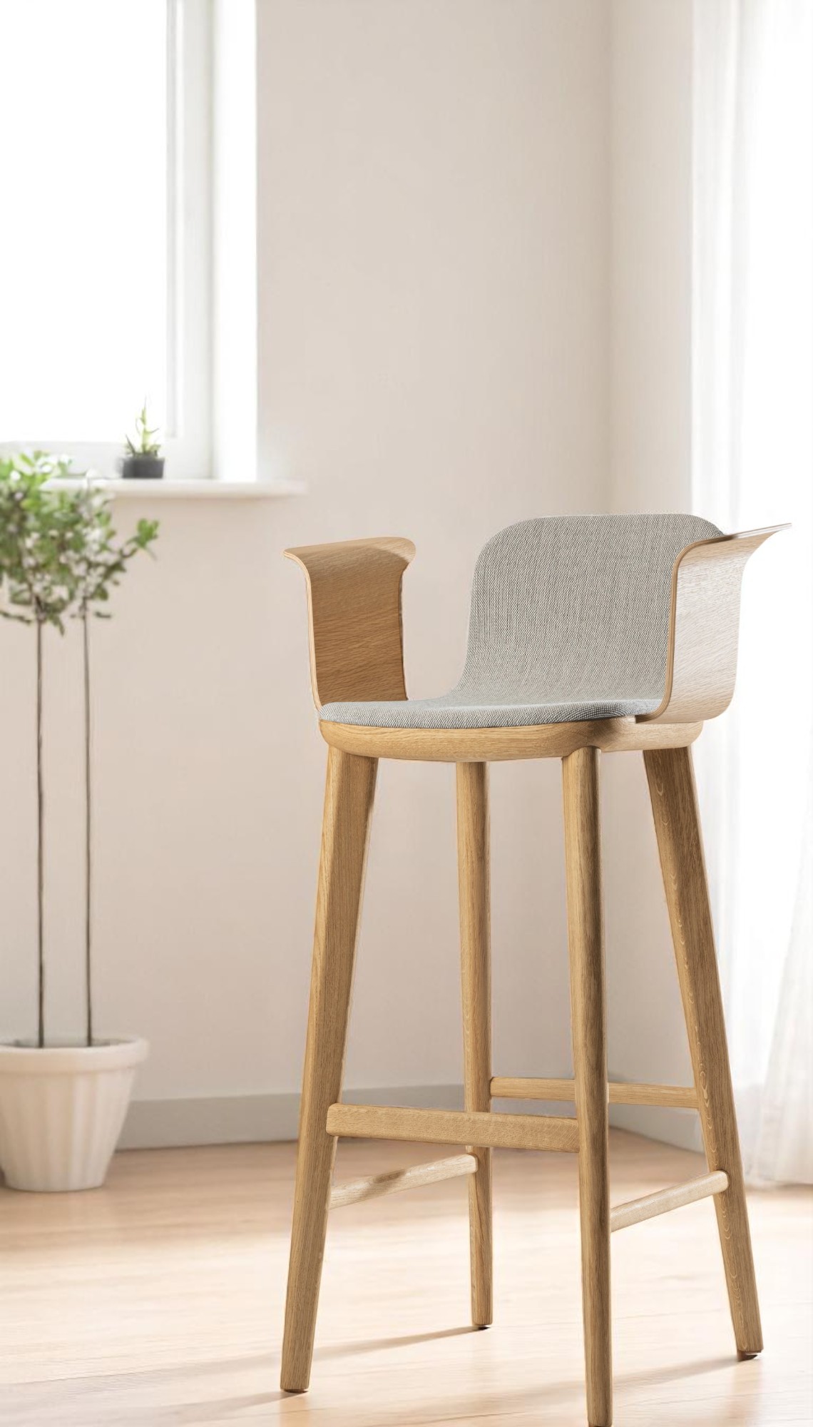 Aeon Comfort Barstool Tabouret de bar avec accoudoirs Entièrement rembourré Zeitraum