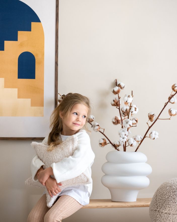 Coussin étoile pour enfants Wigiwama blanc crème