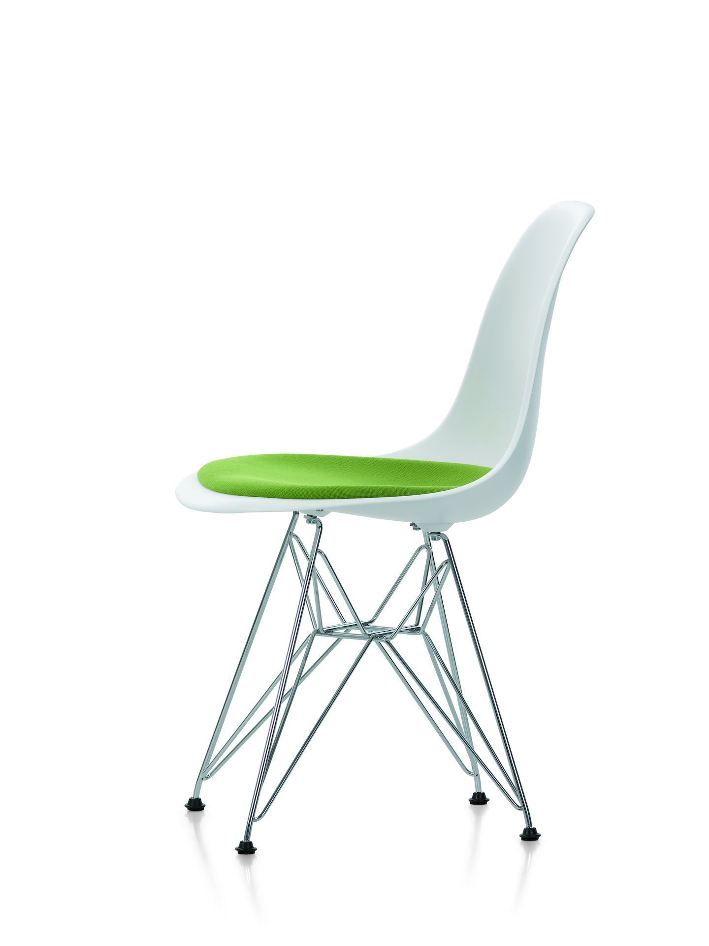 Eames Plastic Side Chair DSR chaise avec coussin d'assise Vitra