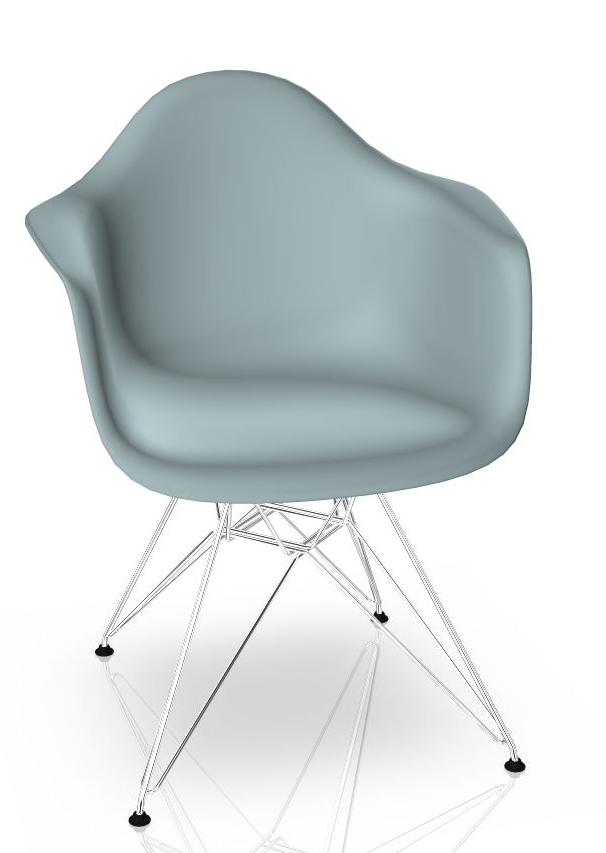 Eames Plastic Arm Chair DAR Chaise Vitra Chromé - Ice grey