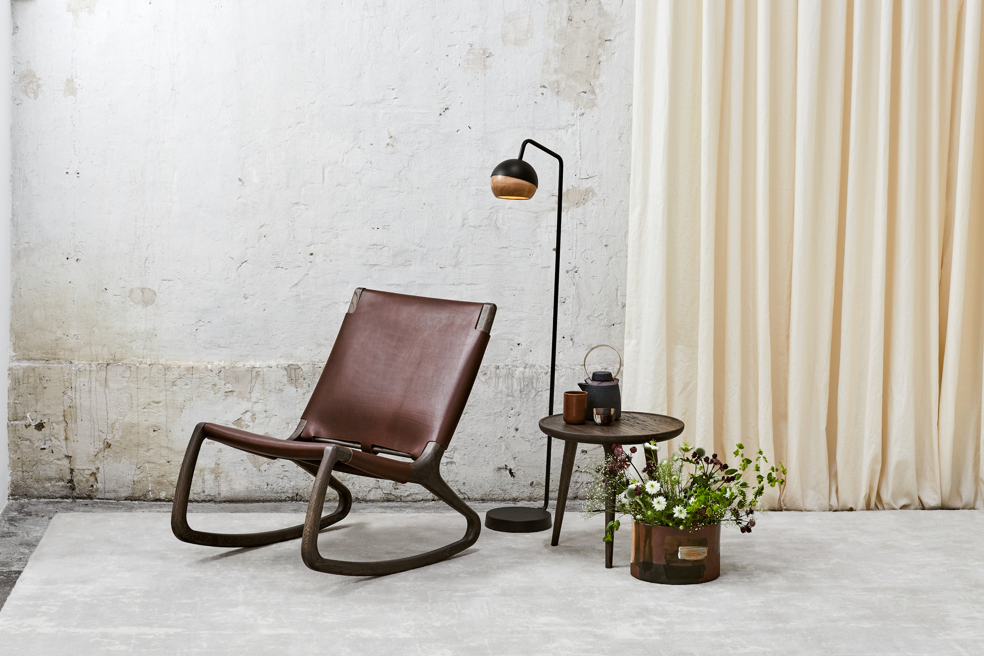 Rocker Chaise berçante Harness cuir Mater