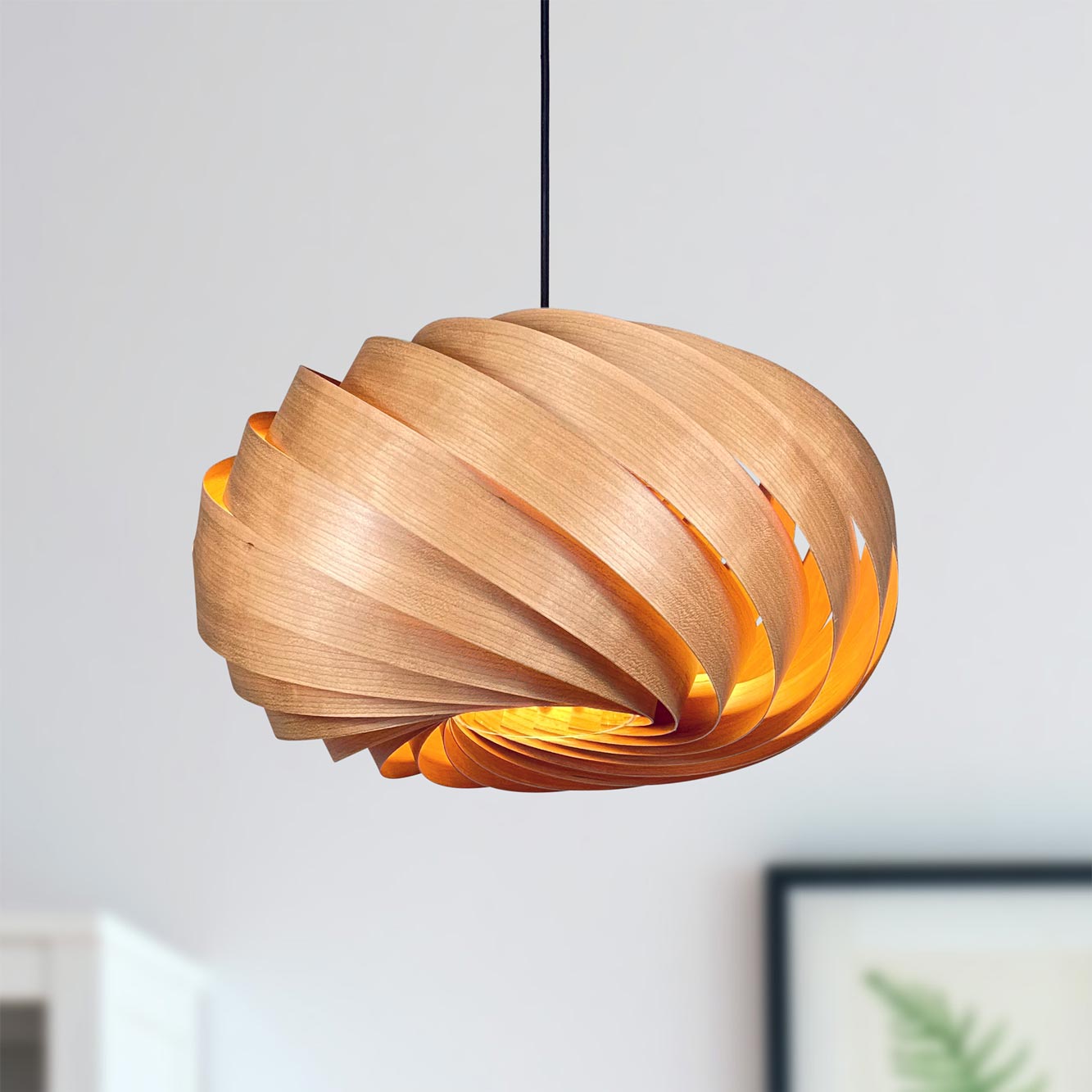 Quiescenta Lampe à suspendre Ø45 cm Cerisier Gofurnit