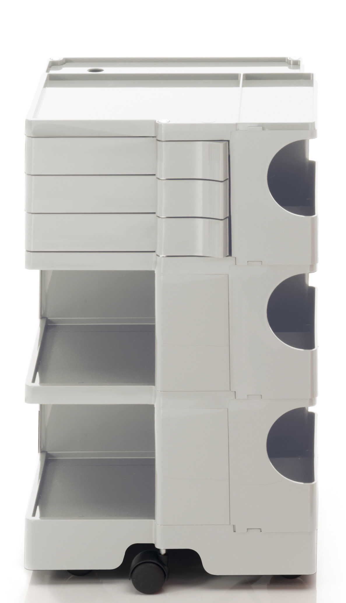 Boby B33 Bacs Roulants B-Line Grauer Boby Rollcontainer mit Schubladen, Ablagefächern und Rollen für Büro oder Werkstatt.
