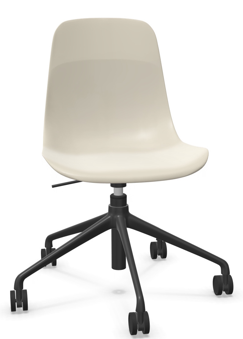 Chaise Elephantino piètement cinq étoiles avec roulettes Kristalia