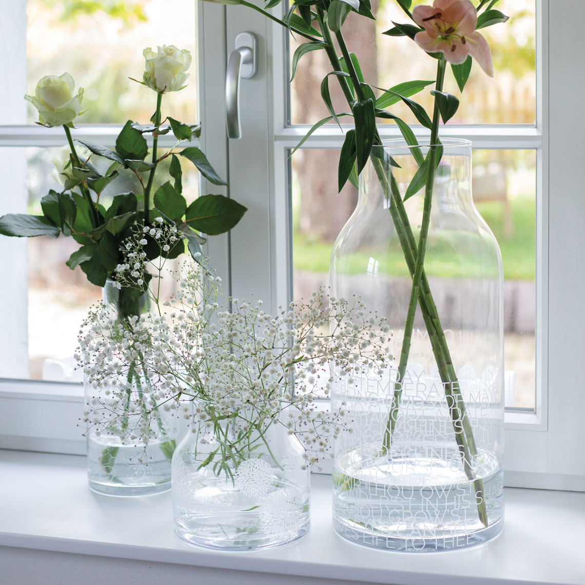 Living vase en verre fleuri Räder OFFRE SPECIALE