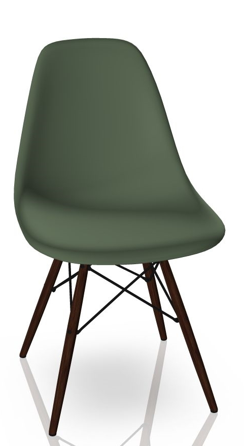 Eames Plastic Side Chair DSW Chaise Vitra Érable sombre - forest