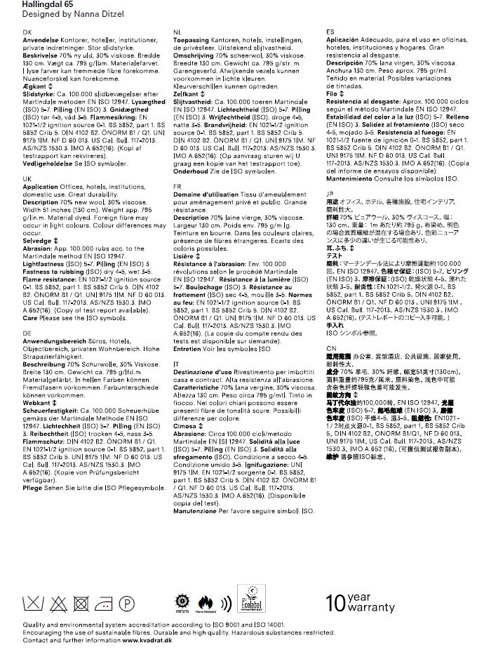 Carte d'échantillon Hallingdal 65 Kvadrat